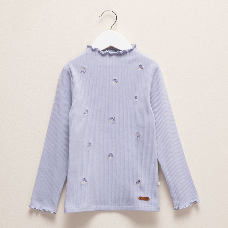 CONIGLIO - Polera Manga Larga Coniglio Algodón Flores Niña