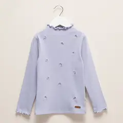 CONIGLIO - Polera Manga Larga Algodón Flores Niña