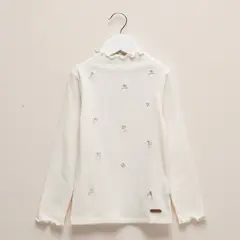 CONIGLIO - Polera Manga Larga Algodón Flores Niña
