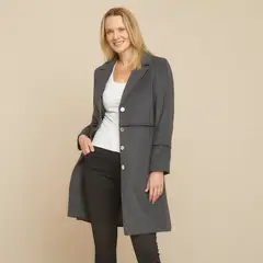 S COCCI - Abrigo Mujer Regular Fit Manga Larga Liso