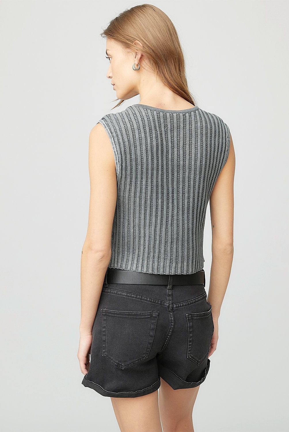 AMERICANINO - Polera Americanino Sin Mangas Algodón Rayas Mujer