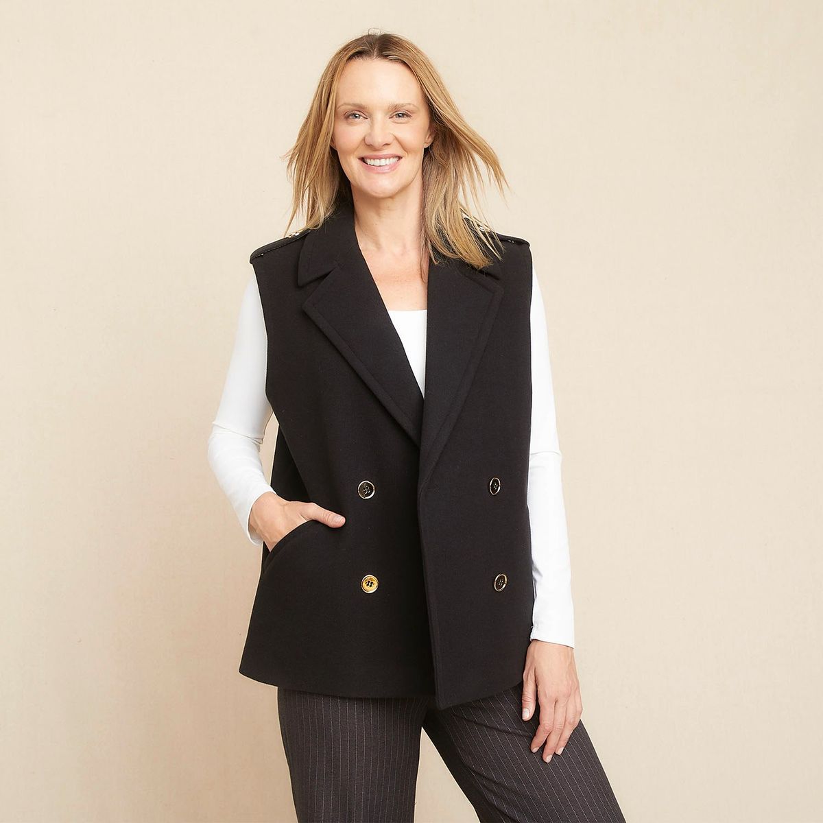 S COCCI - Abrigo Sin Mangas S.Cocci Diseño Liso Mujer