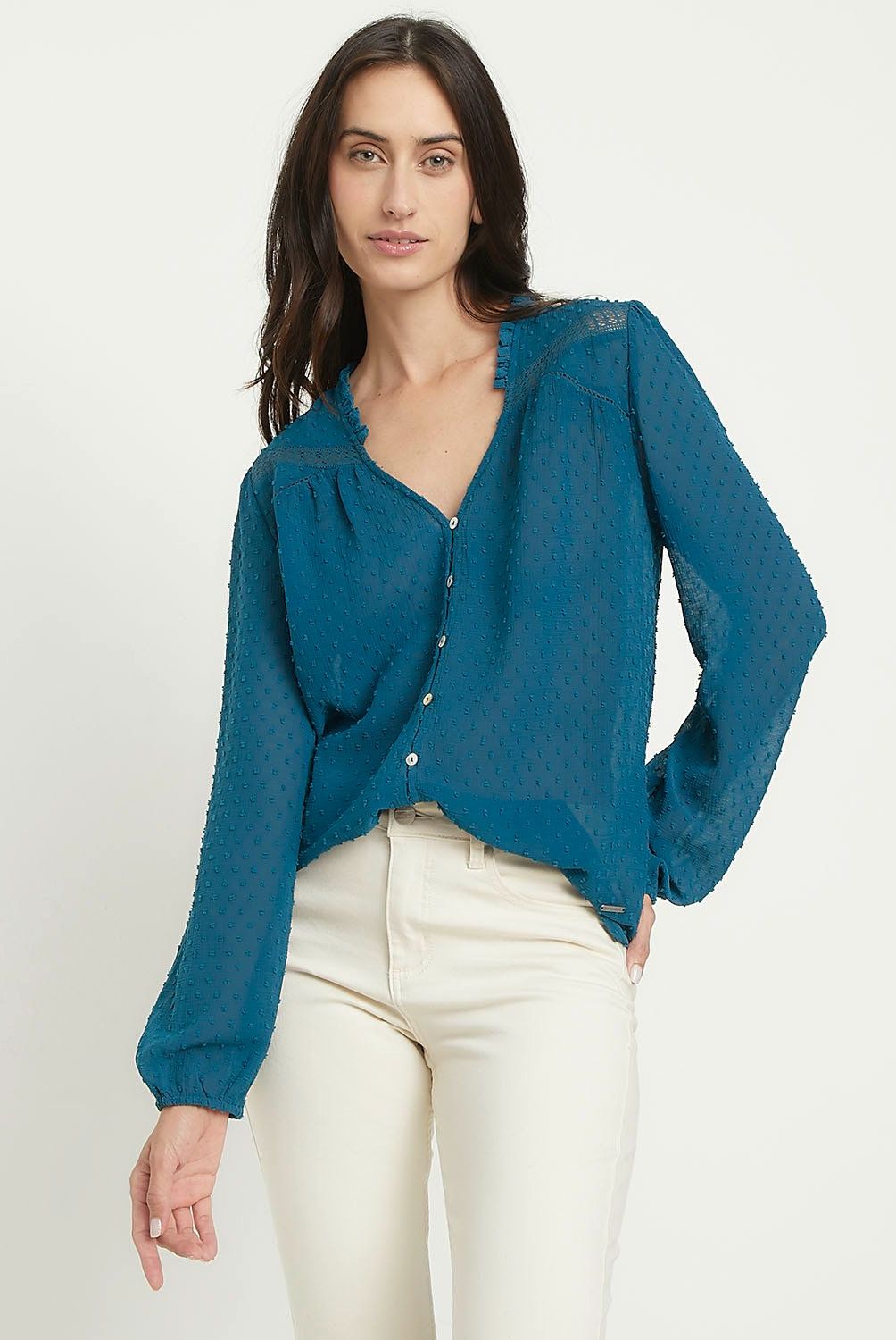 NEWPORT - Blusa Manga Larga Mujer Newport - Estilo Casual