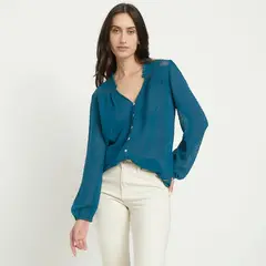 NEWPORT - Blusa Manga Larga Casual Mujer