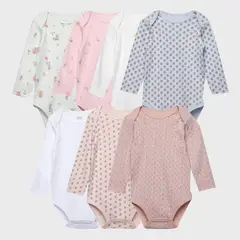 YAMP - Pack De 7 Bodys Algodón Bebé Niña