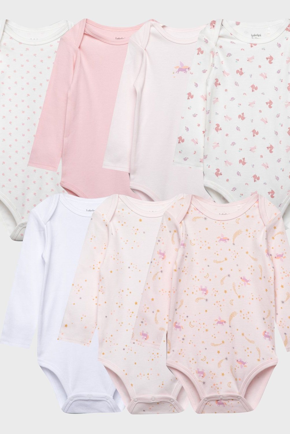YAMP - Pack De 7 Bodys Algodón Bebé Niña Yamp