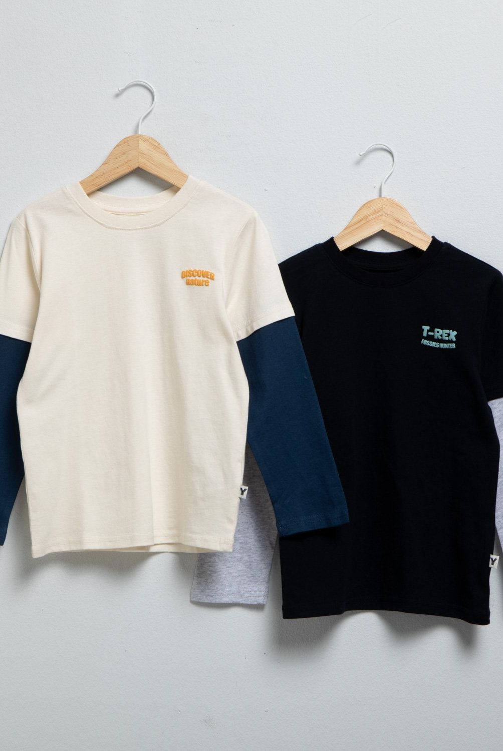 YAMP - Pack 2 Poleras Manga Larga Niño Yamp Algodón Estampadas