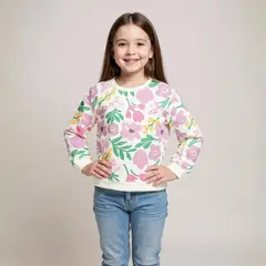 YAMP - Polerón Niña Diseño Flores Polialgodón