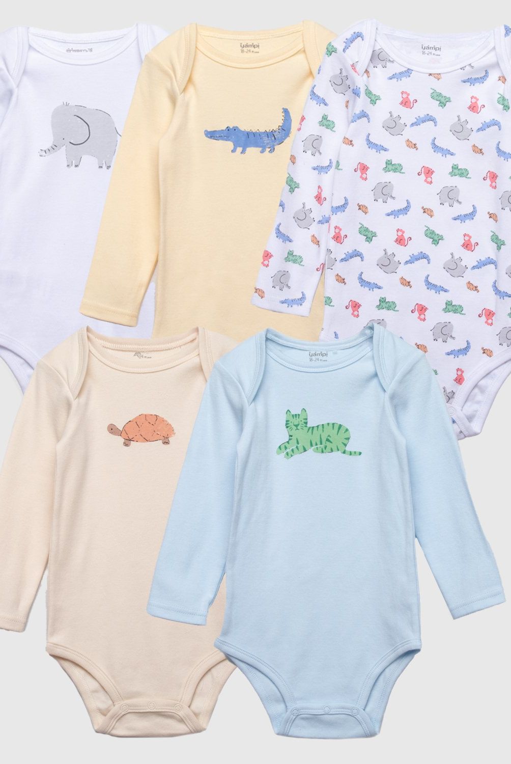 YAMP - Pack de 5 Bodys Algodón Bebé Niño Yamp