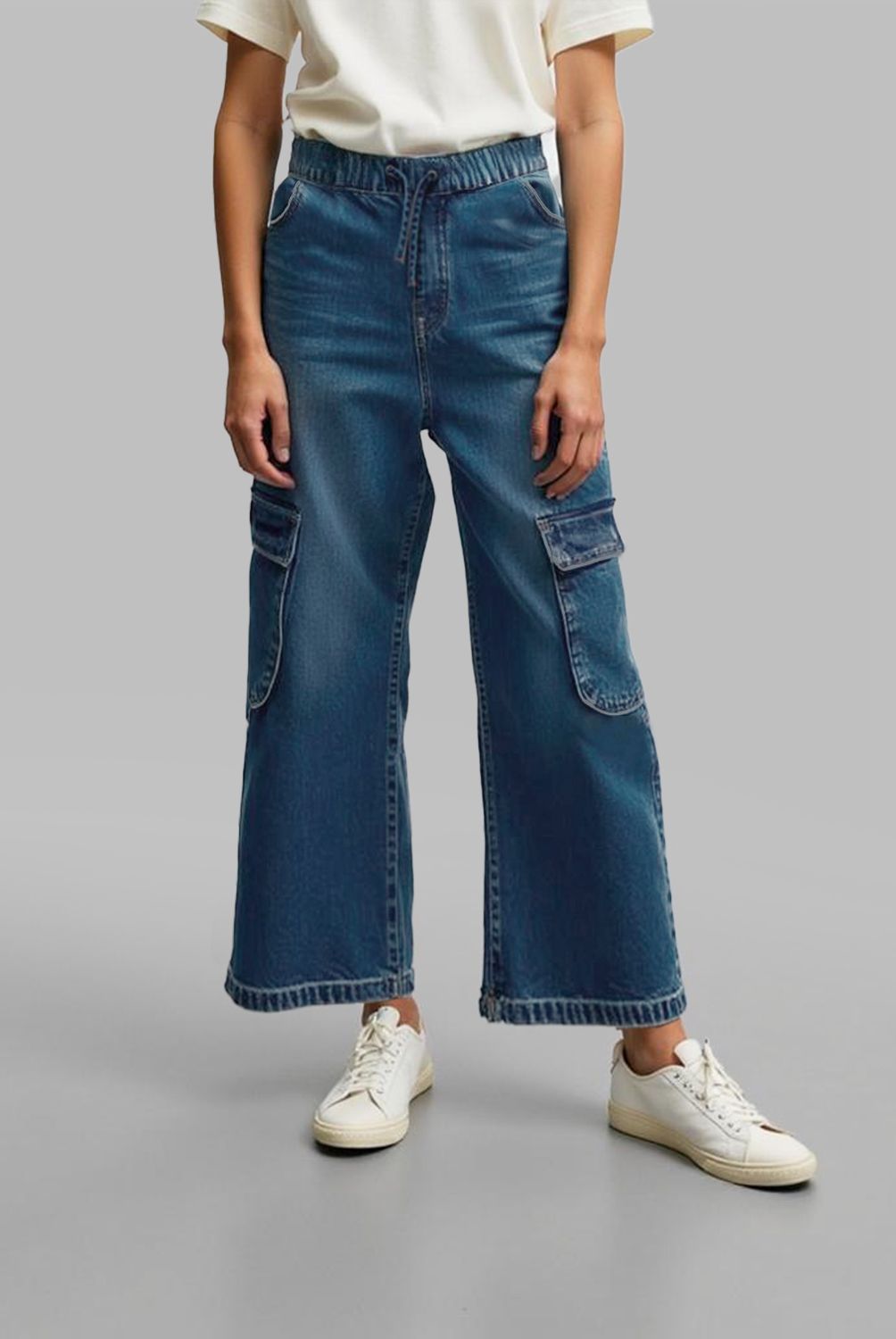 ELEVEN - Jeans Algodón Wide Leg Eleven Niña Diseño Liso Urbano