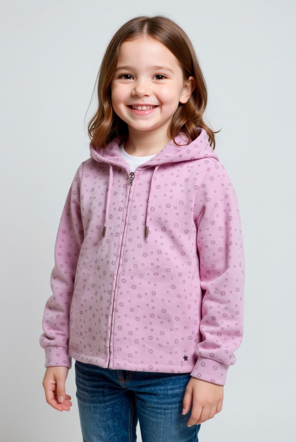 YAMP - Polerón Niña Yamp Afranelado con Capucha Animal Print