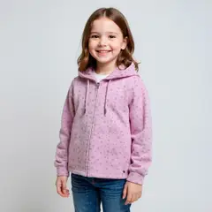 YAMP - Polerón Niña Afranelado con Capucha Animal Print