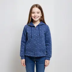 YAMP - Polerón Niña Afranelado con Capucha Animal Print