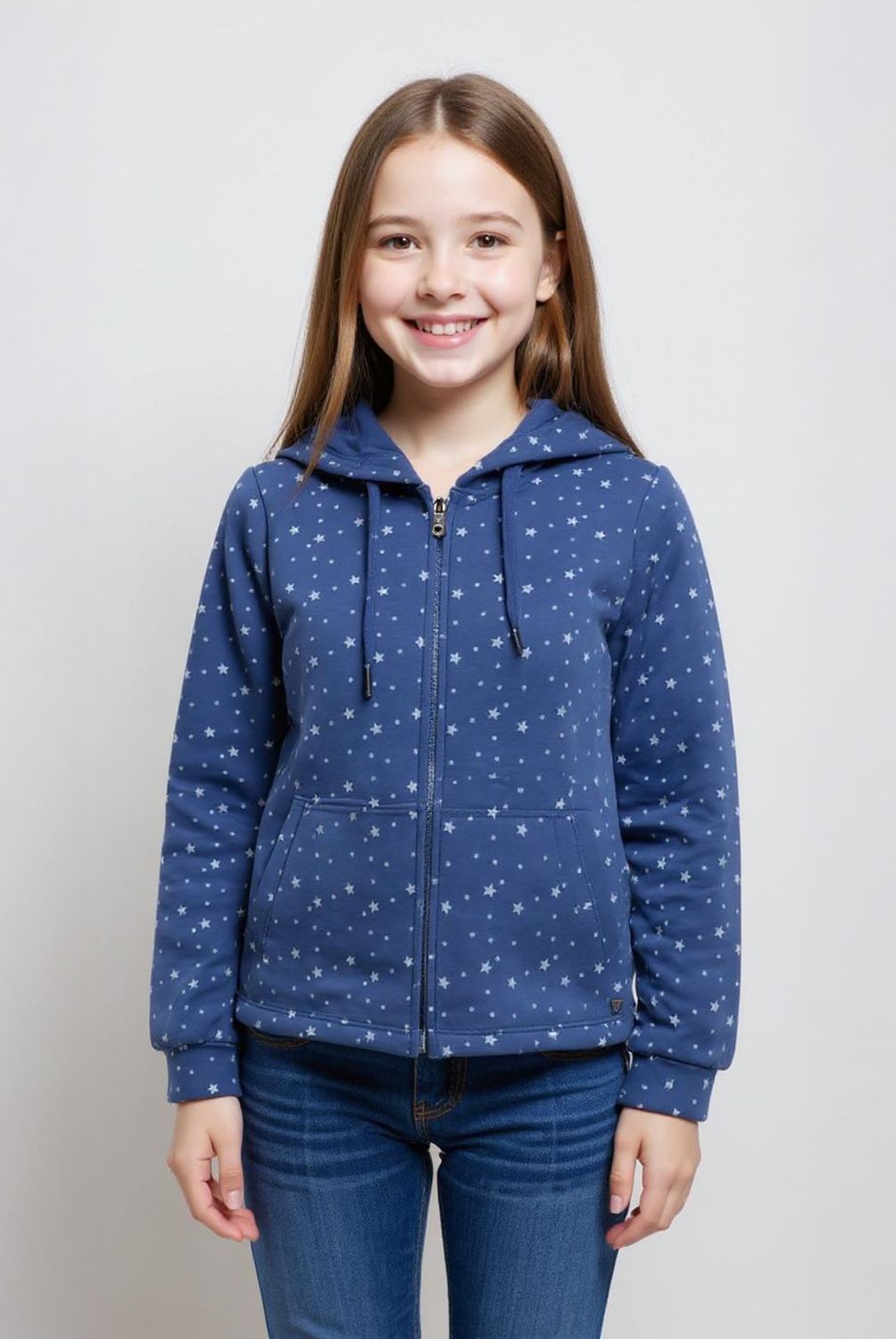 YAMP - Polerón Niña Yamp Afranelado con Capucha Animal Print