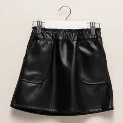 YAMP - Falda Ecocuero Niña Mini Diseño Liso