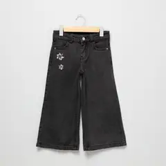 YAMP - Jeans Wide Leg Denim Niña Algodón Tiro Medio