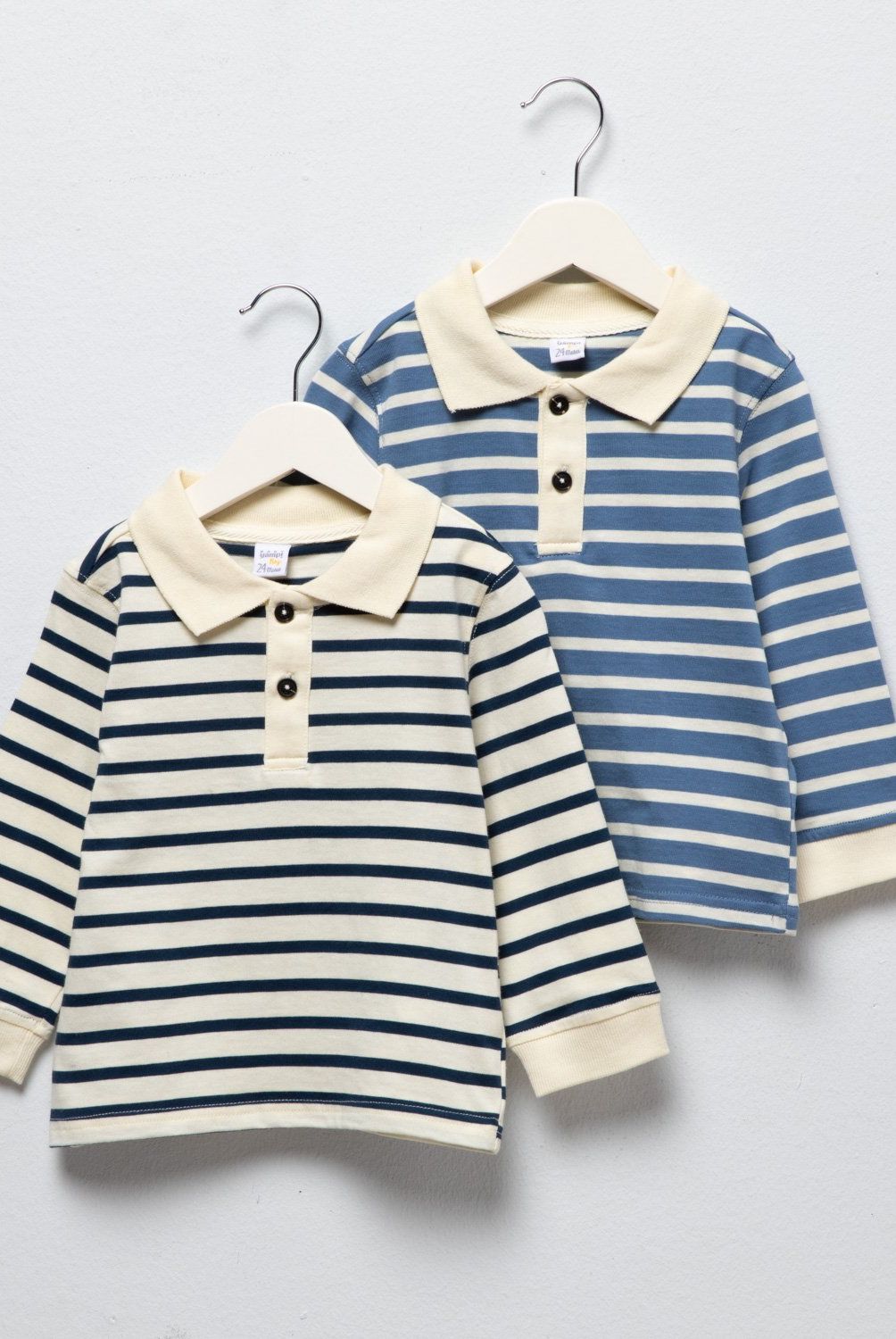 YAMP - Set 2 Poleras Manga Larga Yamp Bebé Niño Algodón Rayas