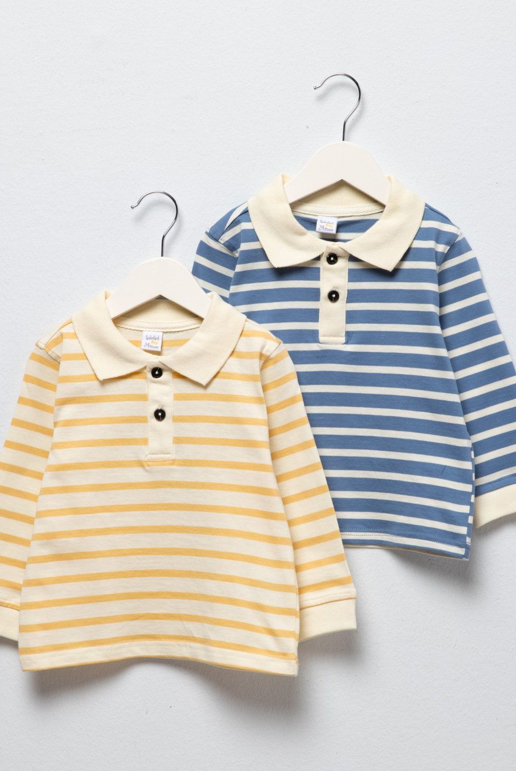 YAMP - Set 2 Poleras Manga Larga Yamp Bebé Niño Algodón Rayas
