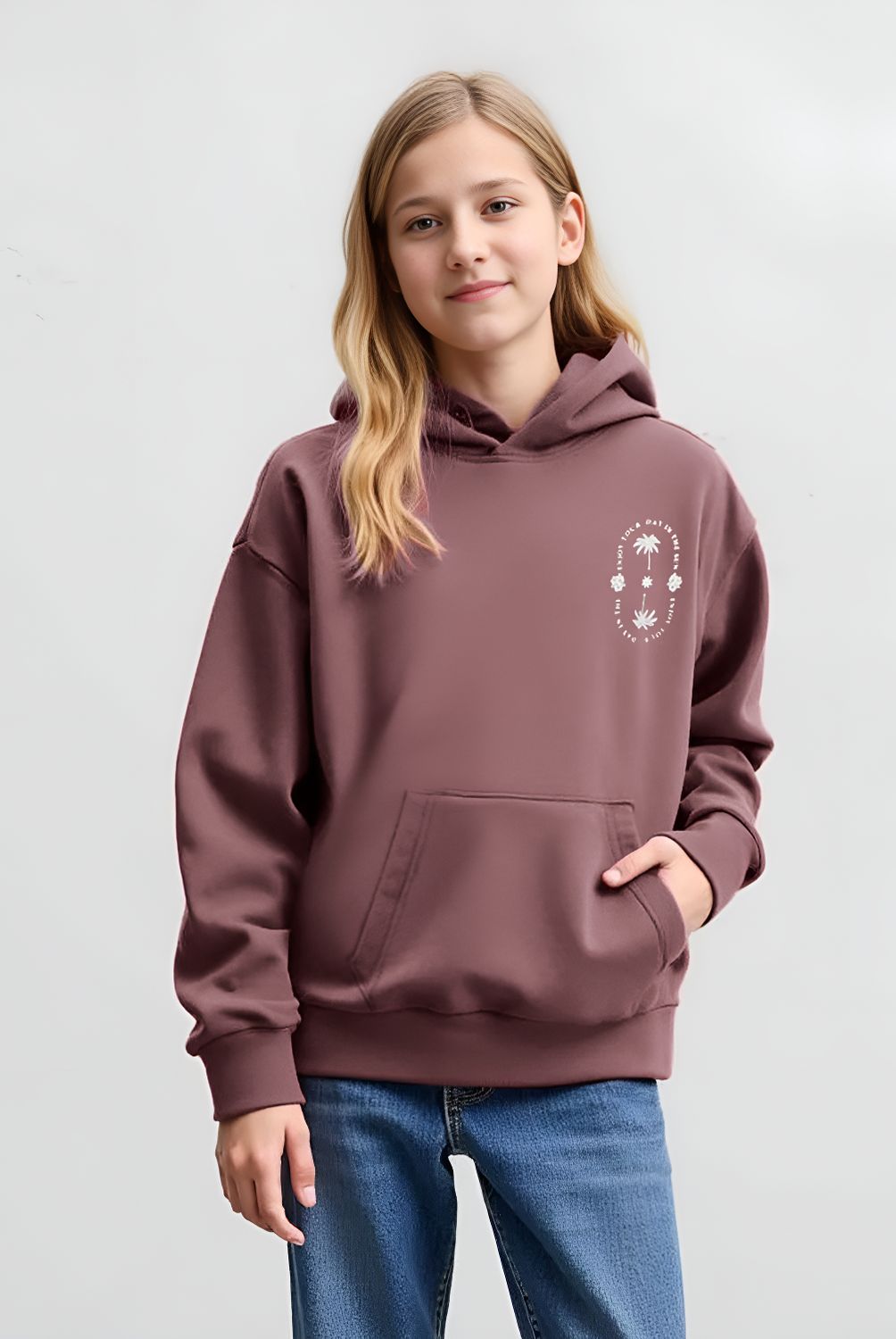 DOO AUSTRALIA - Polerón Doo Australia Estampado con Gorro Niña Algodón