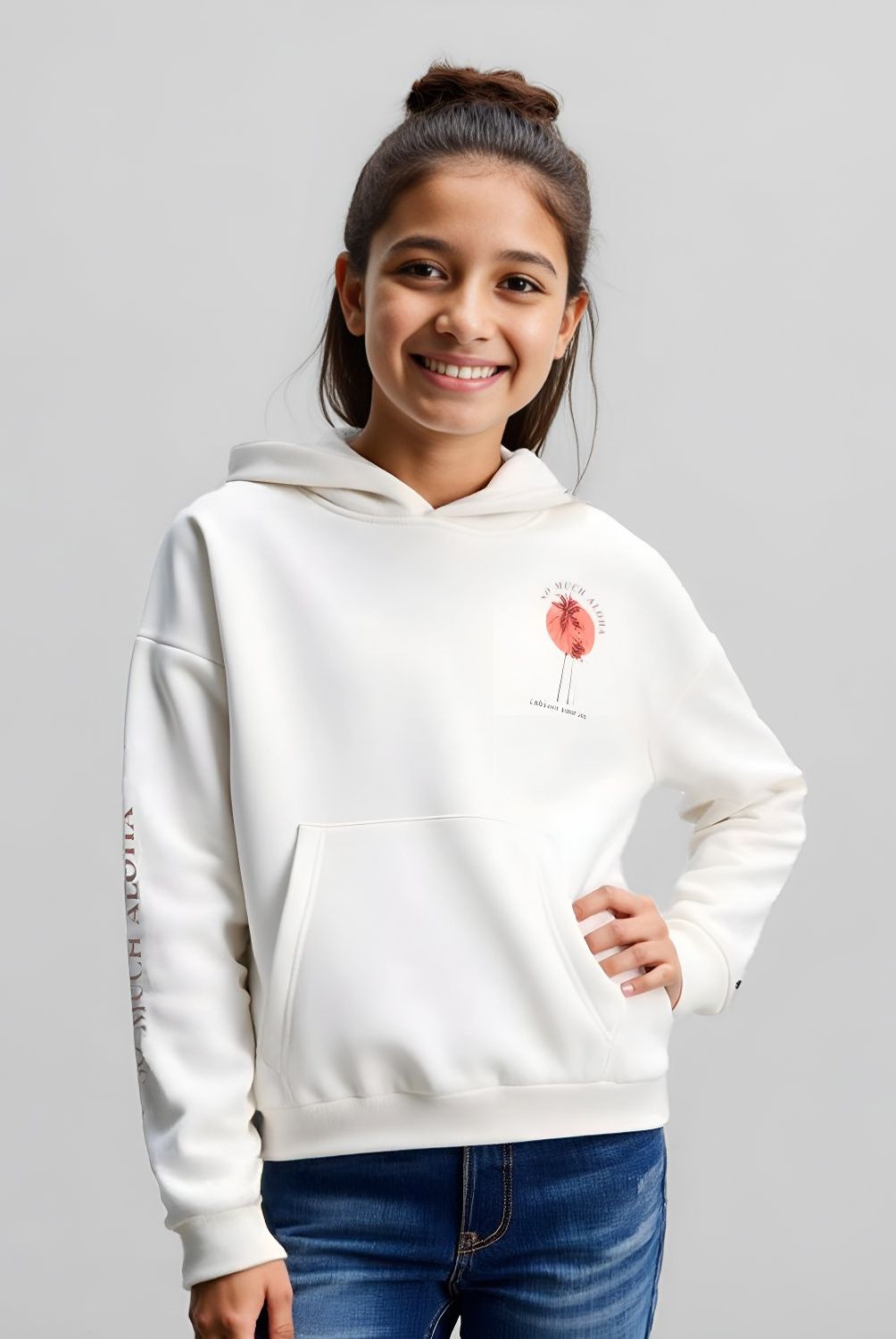 DOO AUSTRALIA - Polerón Doo Australia Estampado con Gorro Niña Algodón