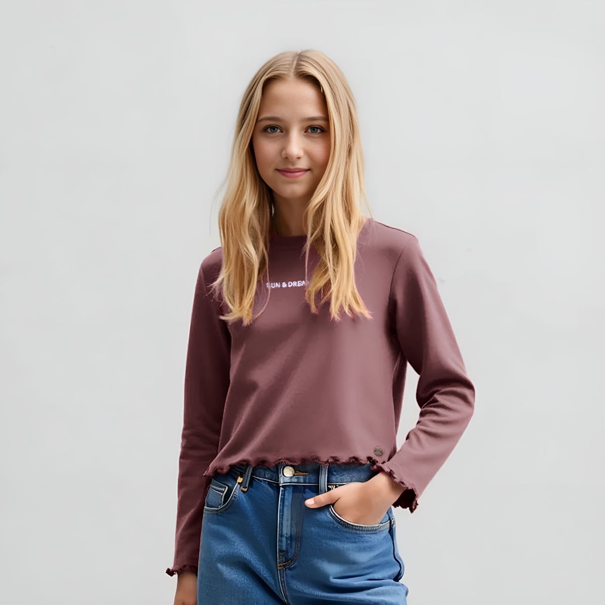 DOO AUSTRALIA - Polera Manga Larga Estampada Doo Australia Niña Algodón