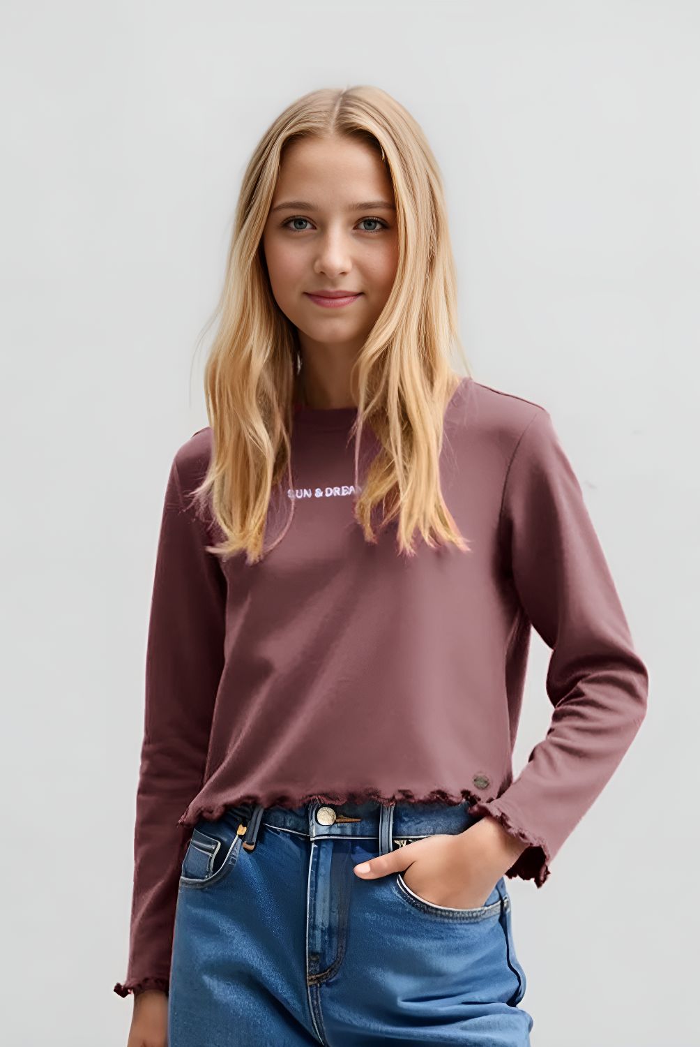DOO AUSTRALIA - Polera Manga Larga Estampada Doo Australia Niña Algodón