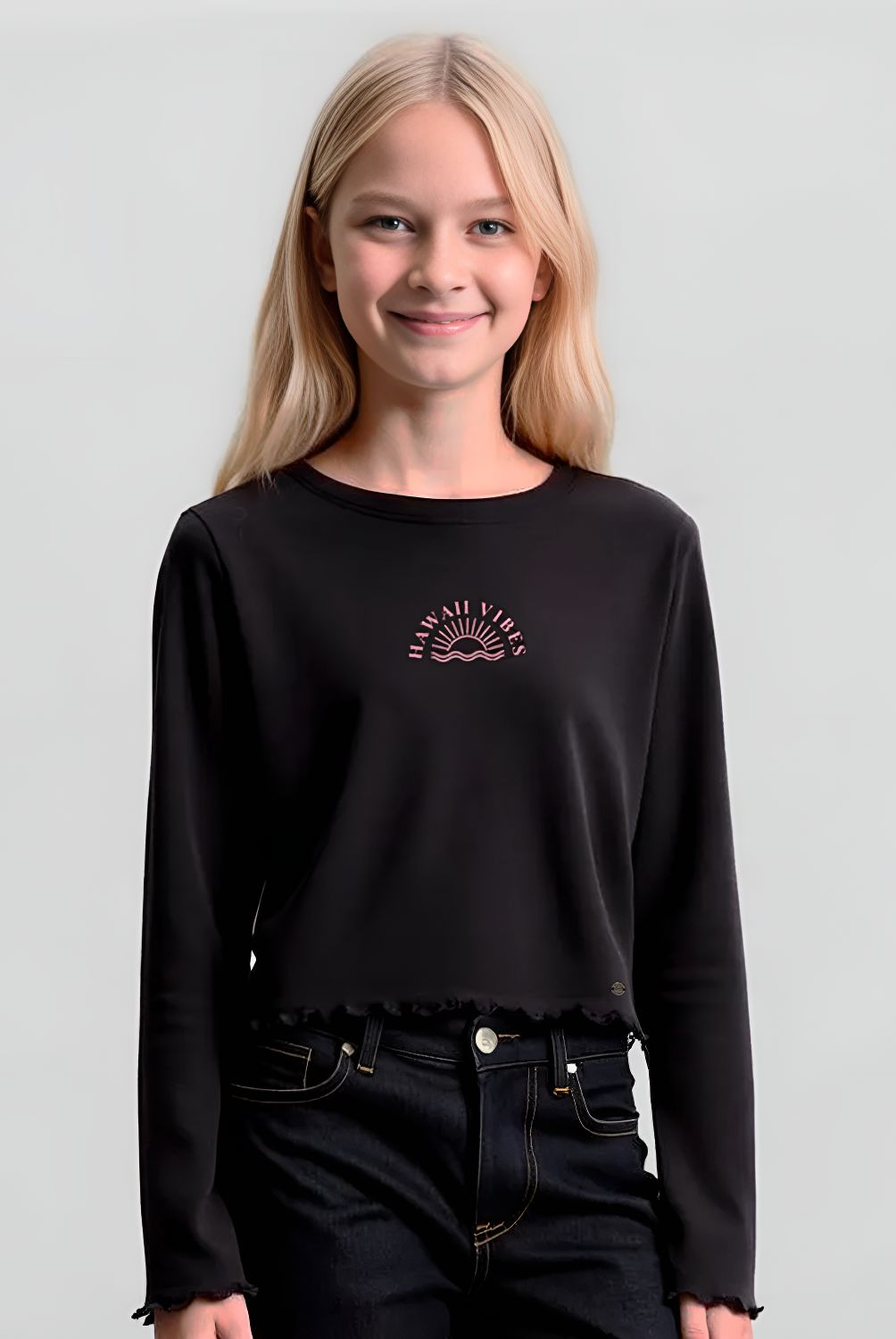 DOO AUSTRALIA - Polera Manga Larga Estampada Doo Australia Niña Algodón