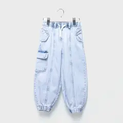 YAMP - Jeans Parachute Niña 100% Algodón Tiro Medio