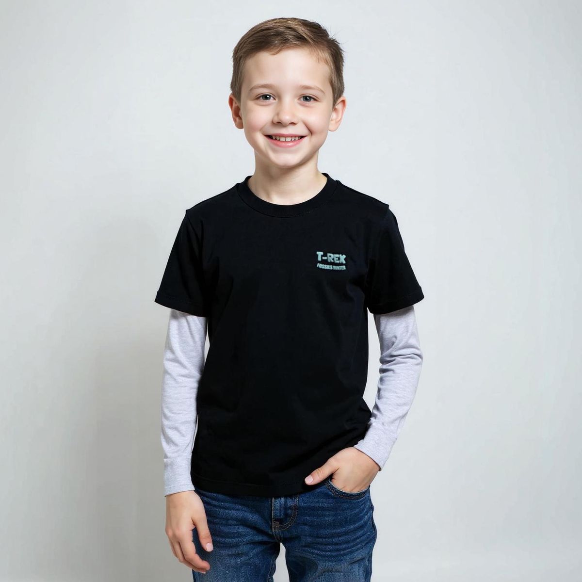 YAMP - Polera Manga Larga Estampada Niño Yamp Algodón