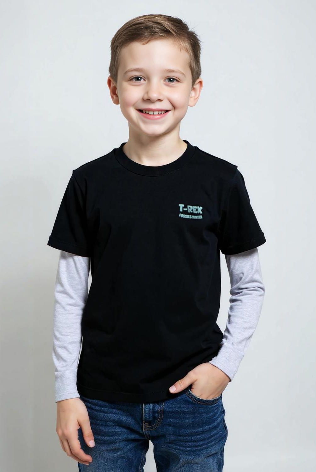 YAMP - Polera Manga Larga Estampada Niño Yamp Algodón