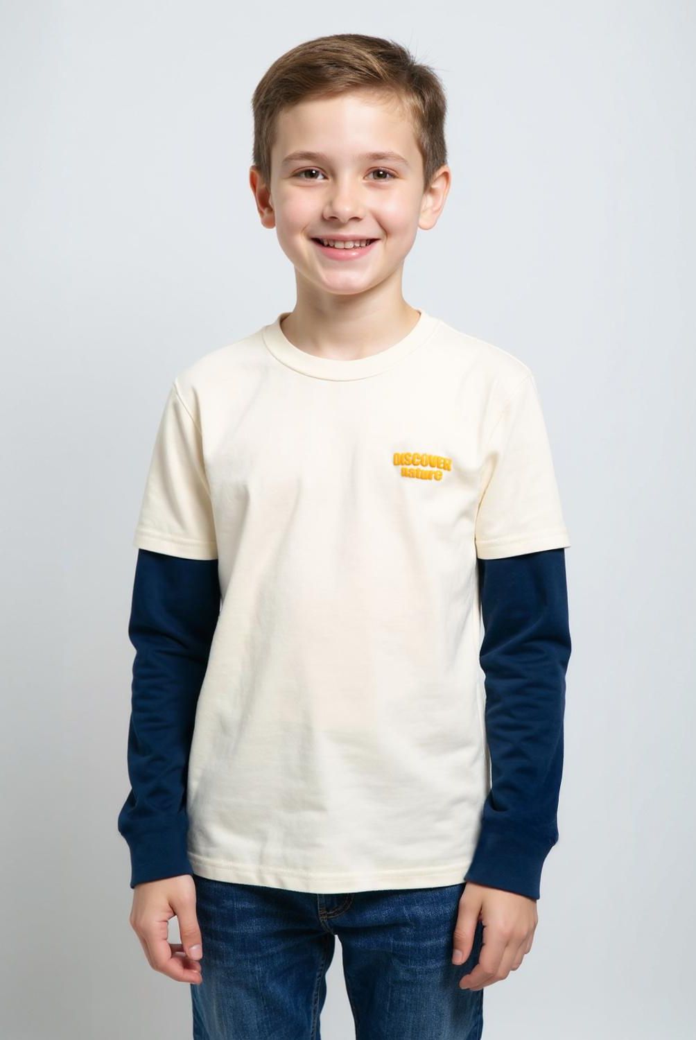 YAMP - Polera Manga Larga Estampada Niño Yamp Algodón
