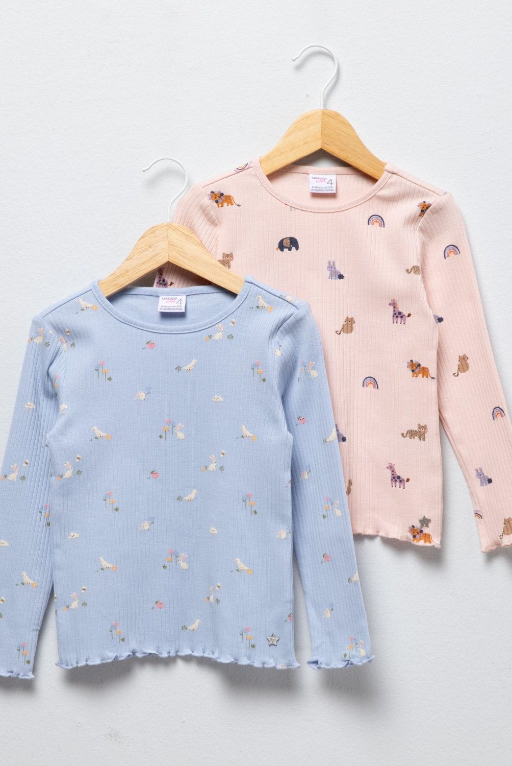 YAMP - Pack 2 Poleras Yamp Algodón Niña Estampadas Manga Larga