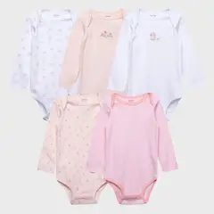 YAMP - Pack de 5 Bodys Algodón Bebé Niña