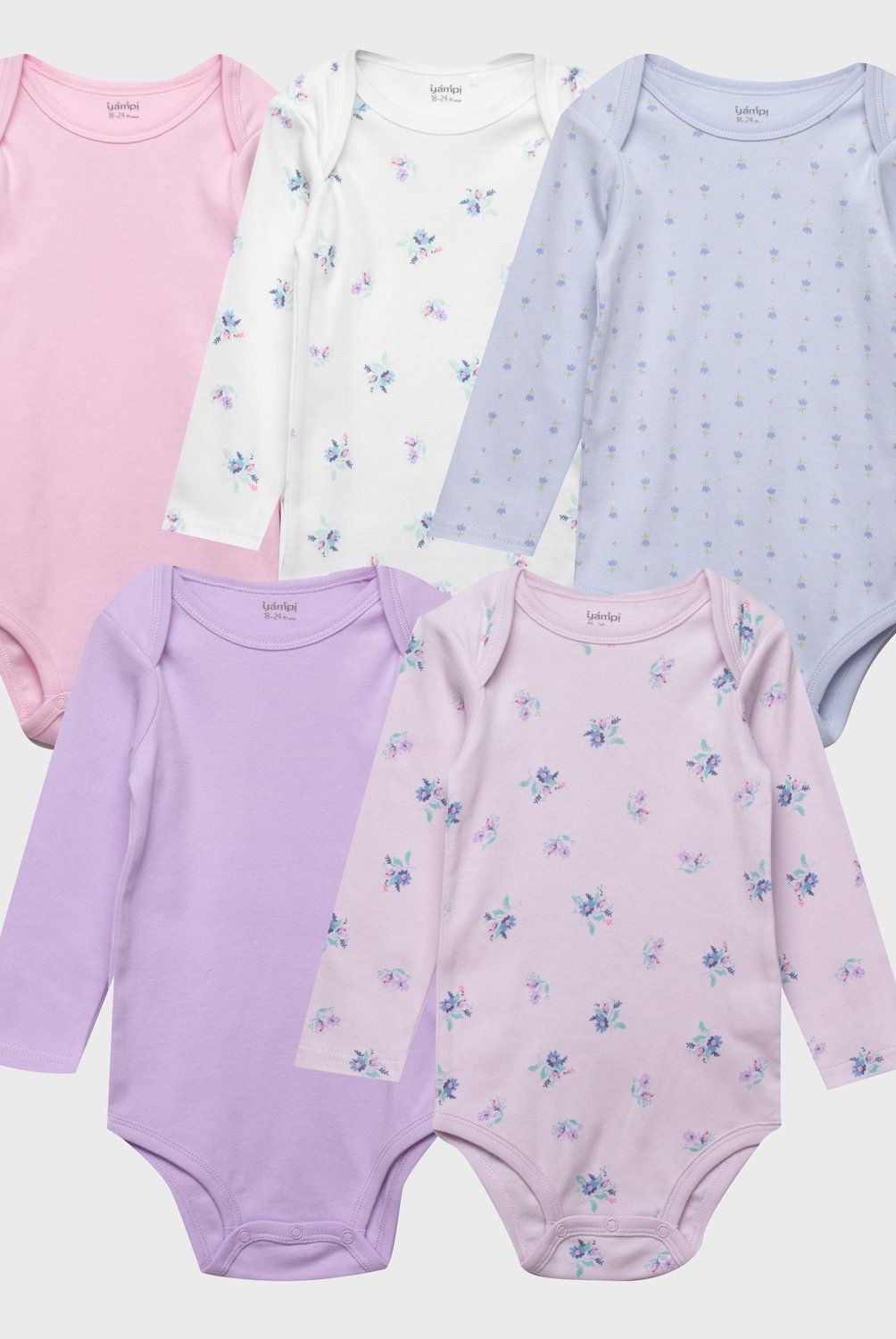 YAMP - Pack de 5 Bodys Algodón Bebé Niña Yamp