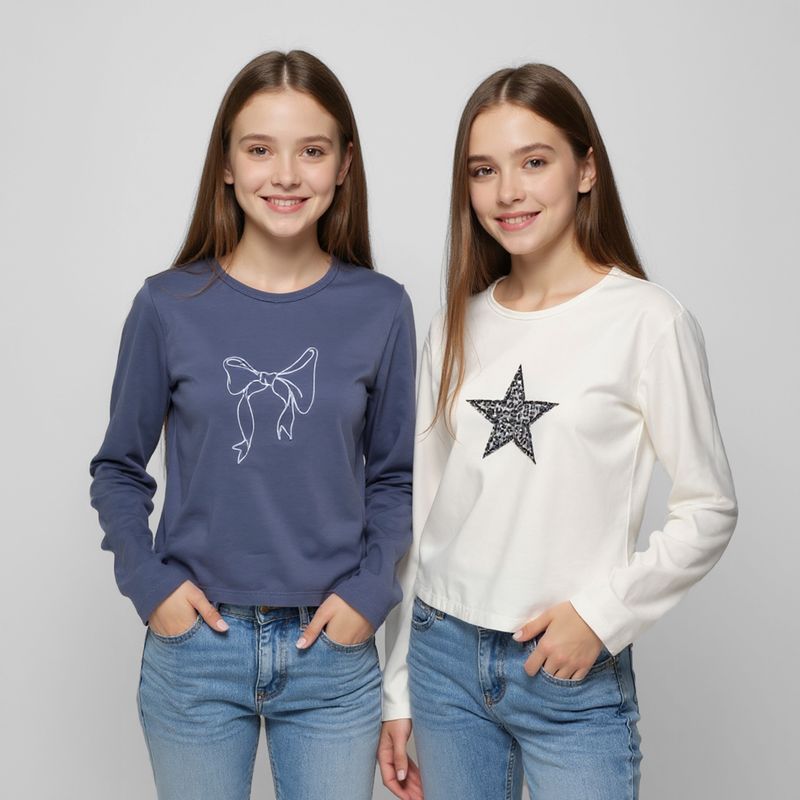 ELEVEN - Pack De 2 Poleras Niña Algodón Eleven