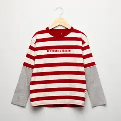 YAMP - Polera Rayada Algodón Doble Manga Niño