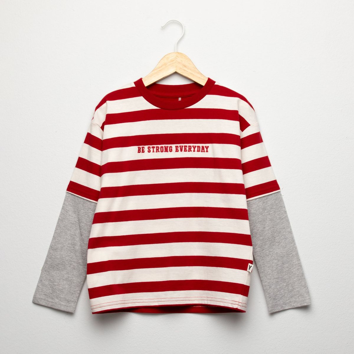 YAMP - Polera Rayada Algodón Doble Manga Niño Yamp