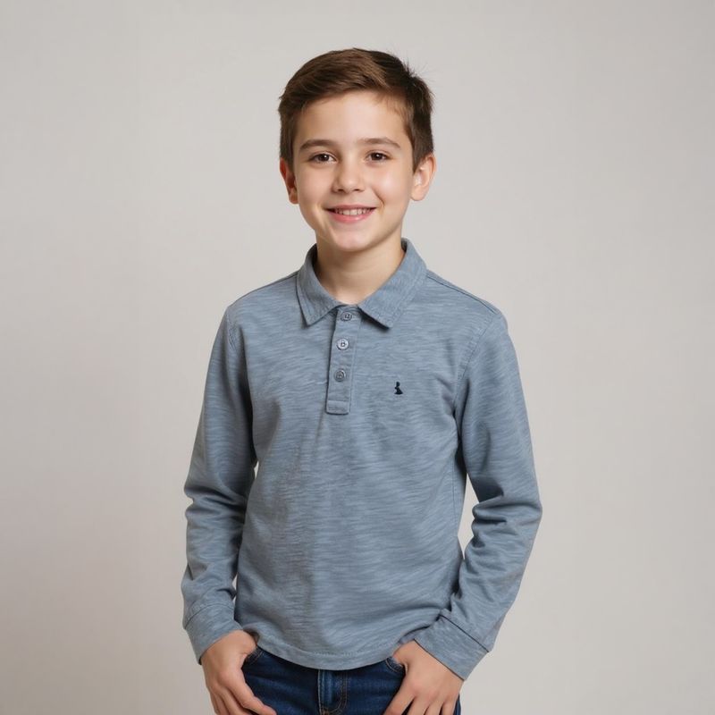 CONIGLIO - Polera Coniglio Manga Larga Algodón Niño Diseño Liso