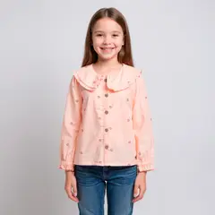 YAMP - Blusa Algodón Con Cuello Niña