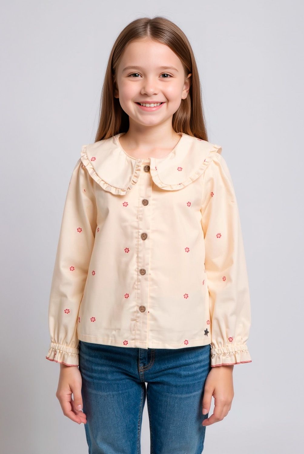 YAMP - Blusa Algodón Con Cuello Niña Yamp
