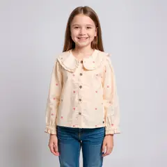YAMP - Blusa Algodón Con Cuello Niña