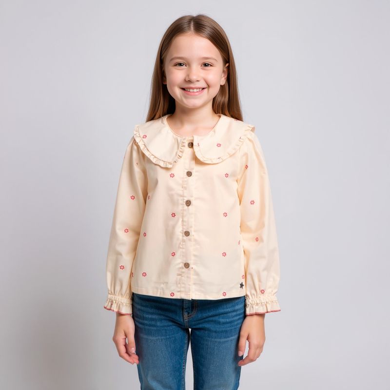 YAMP - Blusa Algodón Con Cuello Niña Yamp
