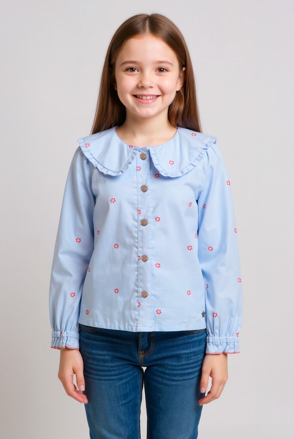 YAMP - Blusa Algodón Con Cuello Niña Yamp