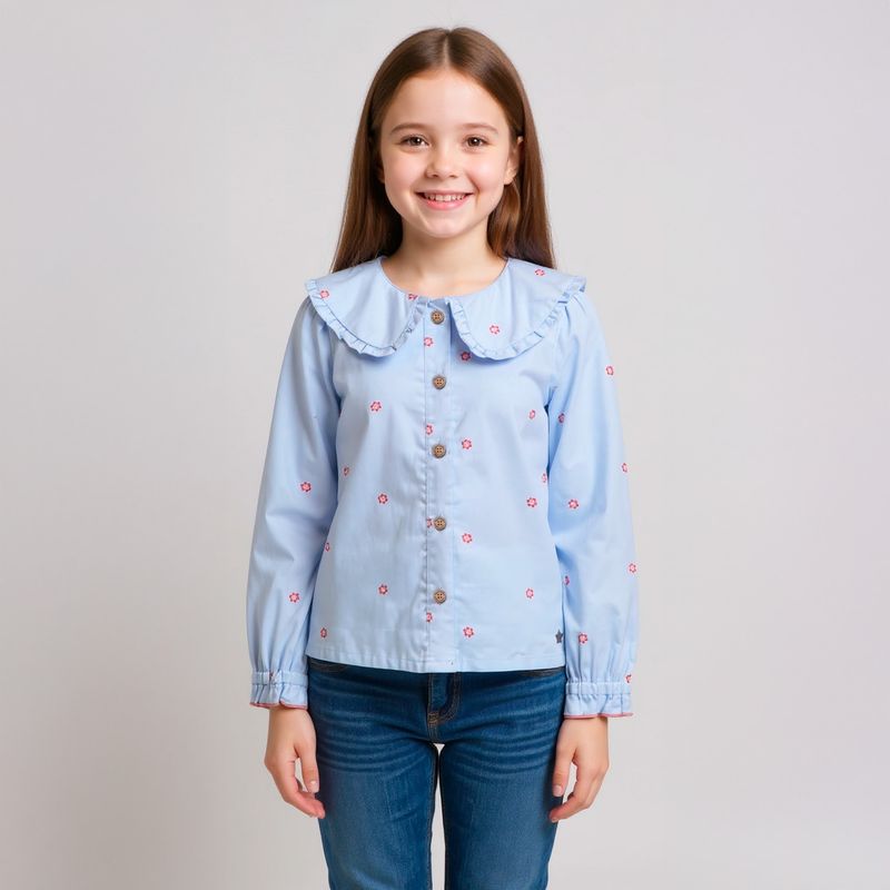 YAMP - Blusa Algodón Con Cuello Niña Yamp