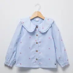 YAMP - Blusa Algodón Con Cuello Niña