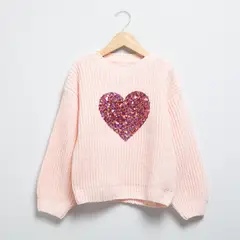 YAMP - Sweater Acrílico Niña Diseño Mariposa Lentejuelas