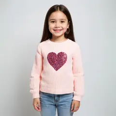 YAMP - Sweater Acrílico Niña Diseño Mariposa Lentejuelas