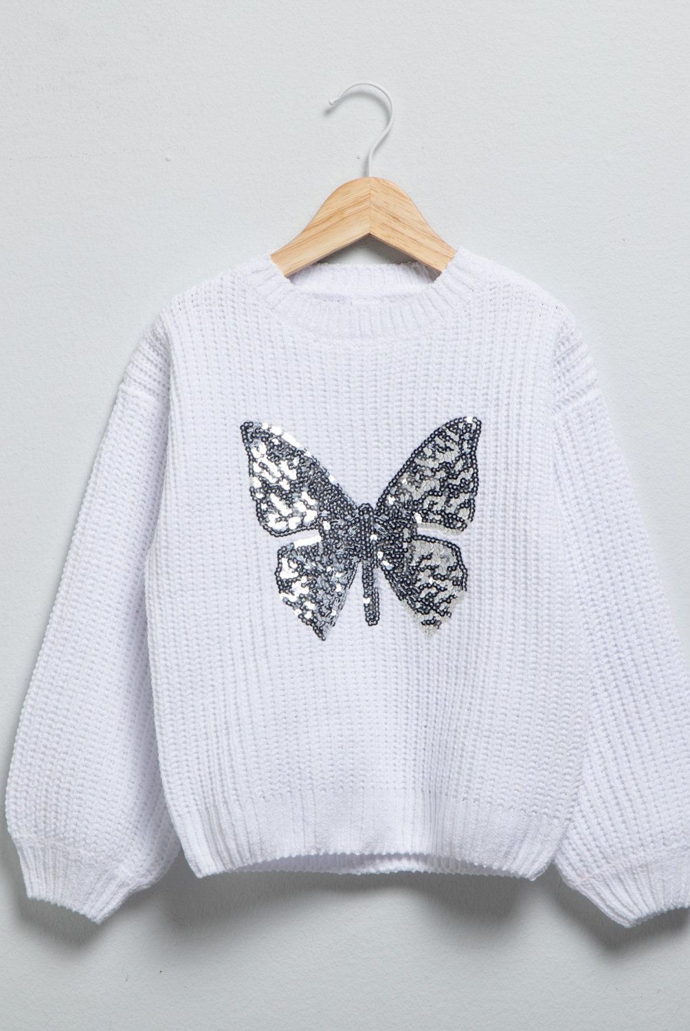 YAMP - Sweater Acrílico Niña Yamp Diseño Mariposa Lentejuelas