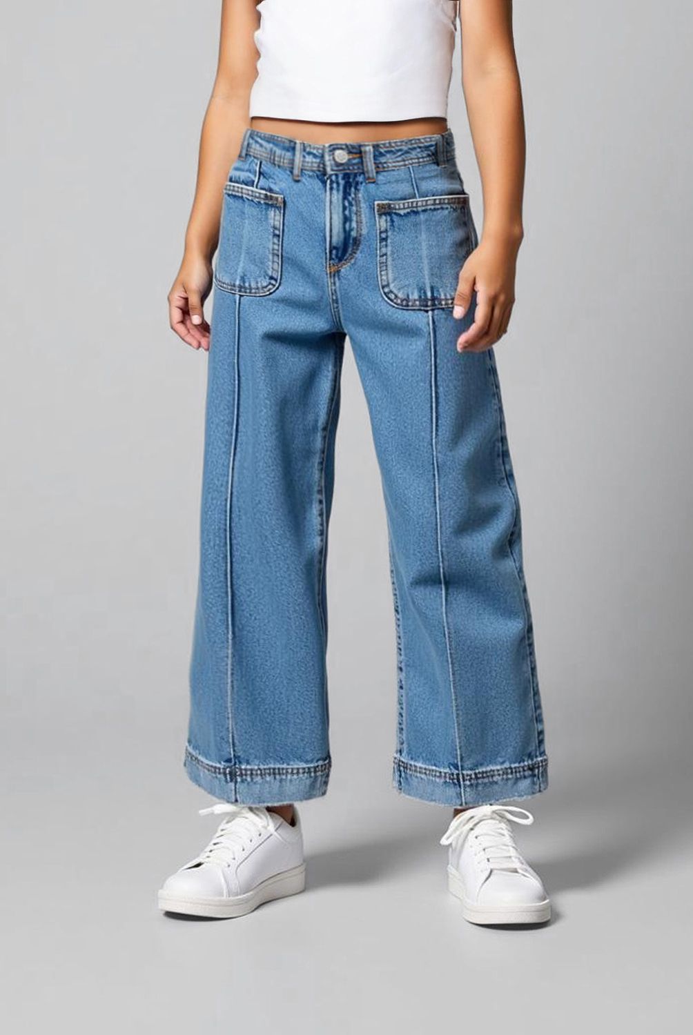 ELEVEN - Jeans Eleven Wide Leg Denim Niña Algodón Tiro Medio