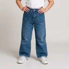 YAMP - Jeans Flare Niña Denim Algodón Tiro Medio